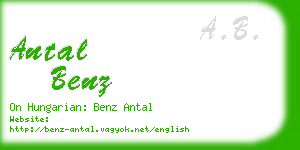 antal benz business card